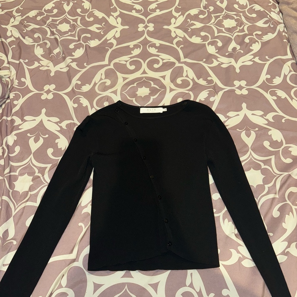 Astr Black Button-Down Shirt